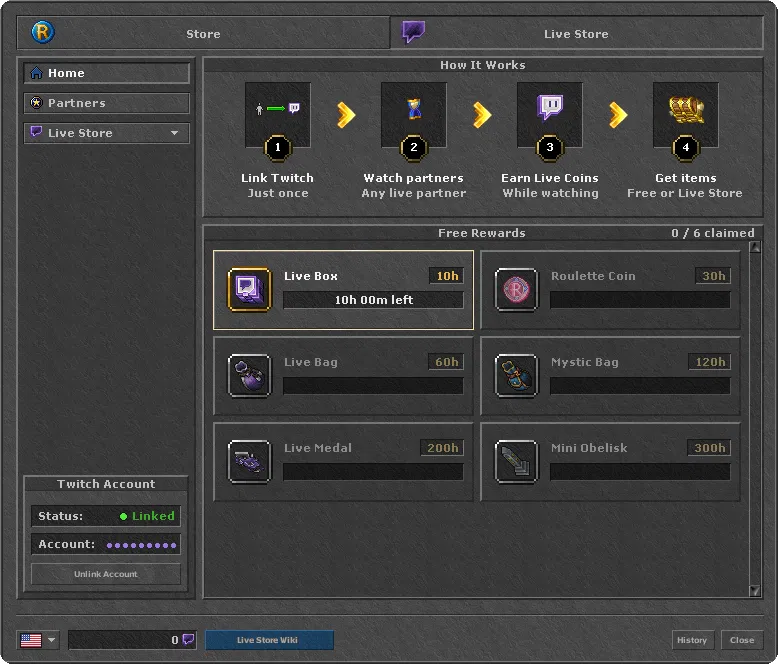 Free Rewards da Live Store